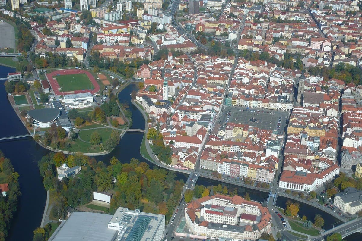 České Budějovice – pohled na město, kde servisujeme plynové kotle