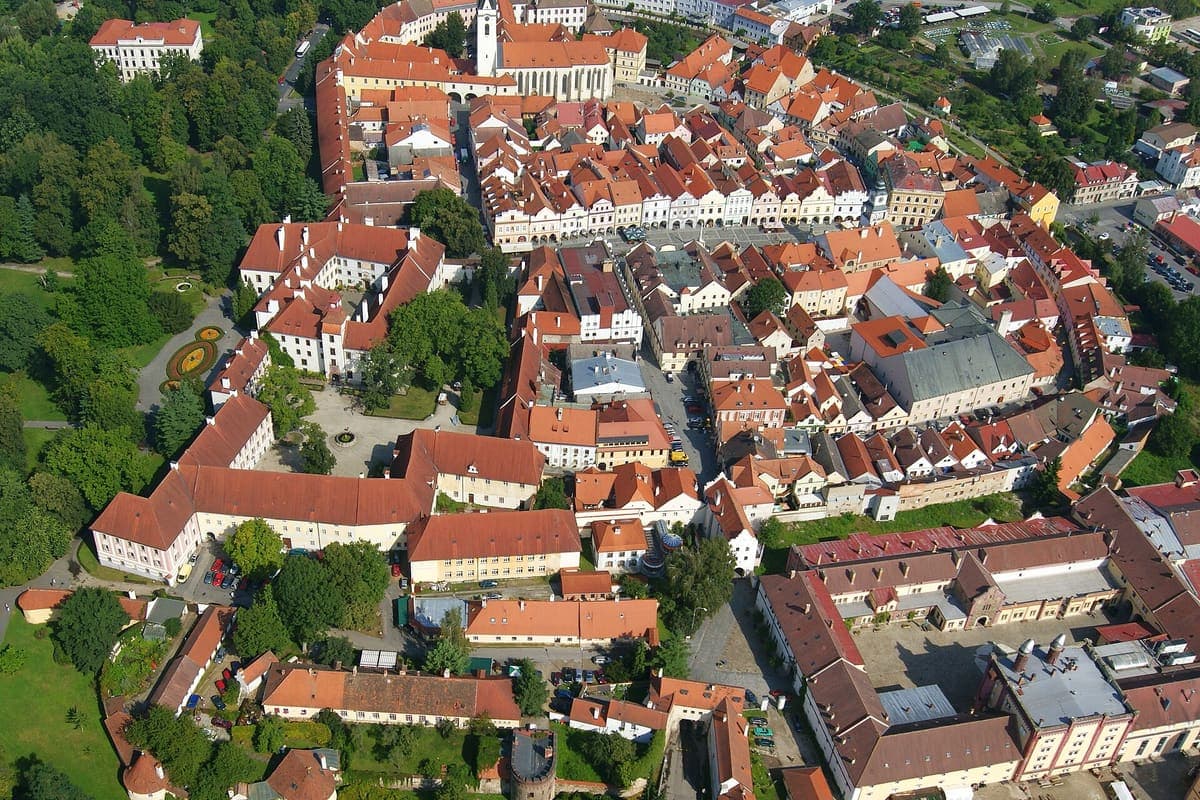Třeboň – pohled na město, kde servisujeme plynové kotle